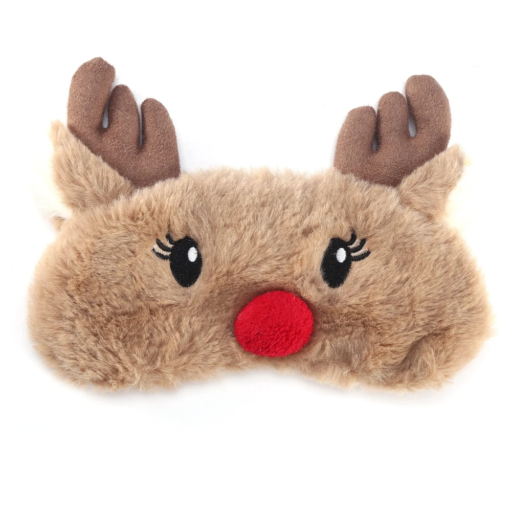 Sleeping Eye Mask 5 Colors Cute Animal Eye Cover Sleeping Mask Christmas Deer Winter Carton Nap Eye Shade Mask - Image 6