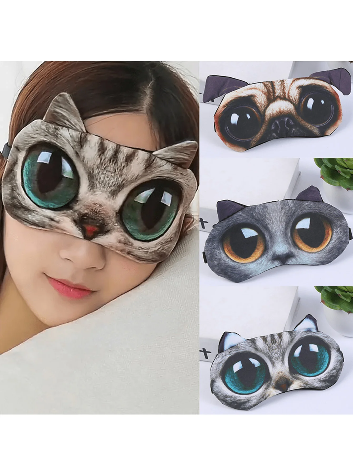 Creative 3D Cartoon Animal Sleep Mask, Animal Pattern Eye Mask