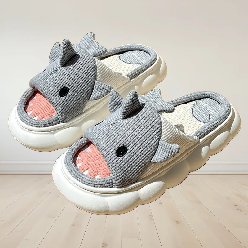 Home Linen Slipper for Women Cute Bunny Clouds Flip Flops Female Design Cozy Shoes Slides Four Season Platform Couples Sandals - Image 7