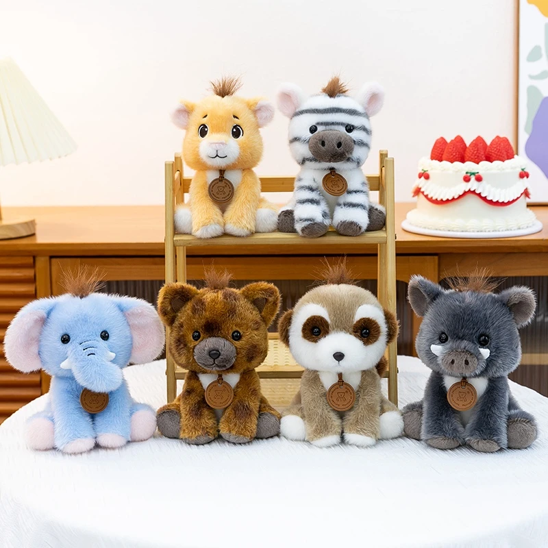 Nice Lifelike Lion Plush Toy Zebra Cute Simulated Elephant Doll Soft Stuffed Animals Boar Plushie Kids Birthday Xmas Gift Dog - Image 2