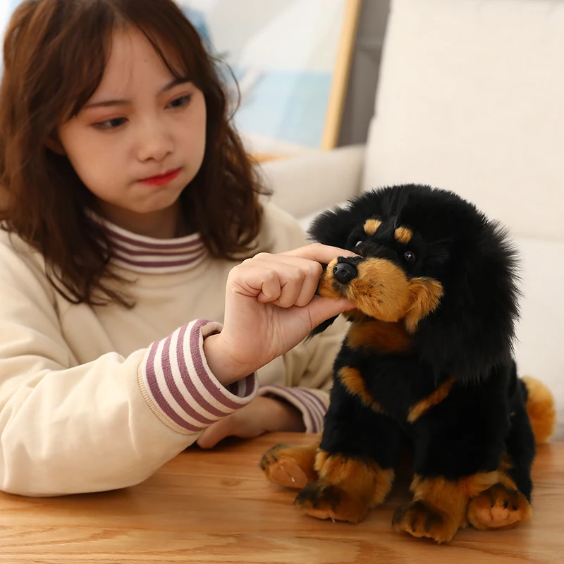 Lovely Simulation Dog Plush Toys Tibetan Mastiff Kids Dolls Lifelike Stuffed Pet Toy Soft Shop Decoration Toys For Children Boy