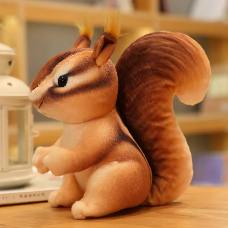 25cm Imitation Cute Squirrel Plush Toys Soft Stuffed Cartoon Animals Dolls Home Decoration For Birthday Gift - Image 3