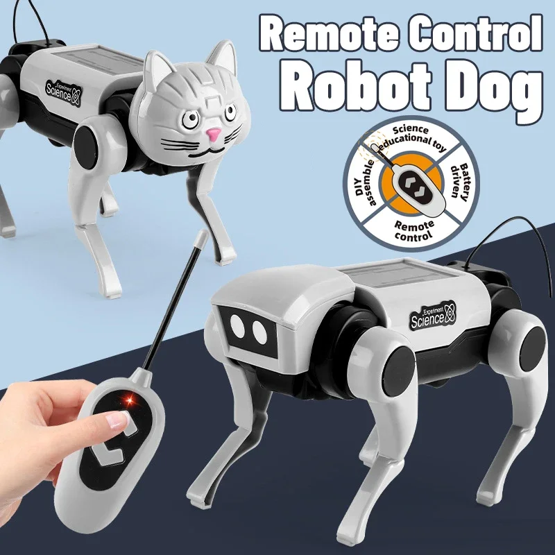 RC Robot Mechanical Dog Toy DIY Assembly Kit with Remote Control for Kids - Image 3