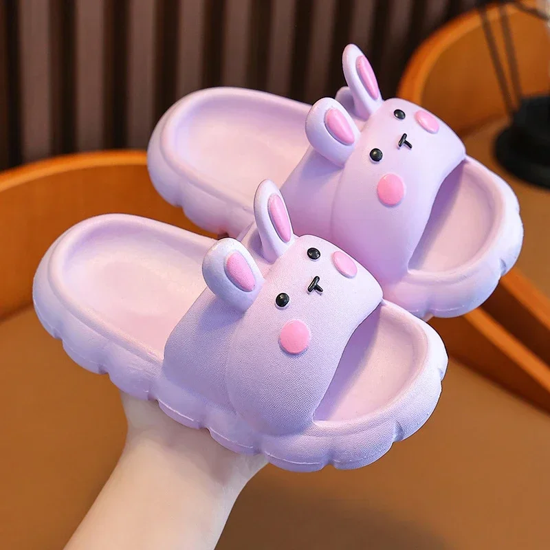 Children's Slippers Kids Summer Girls Cartoon Bunny Non-Slip Soft Soles For Children Indoor Home Boys Toddler Baby Sandals - Image 8