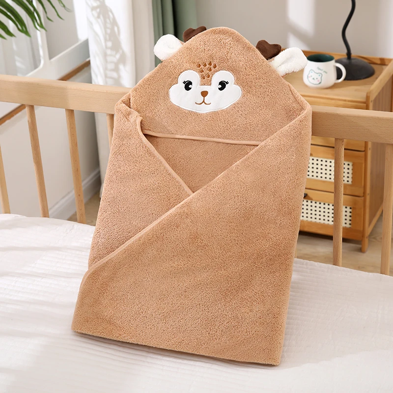 Baby Animal-Shaped Bathrobe, Quick-Absorbing Soft Hooded Bath Towel, Baby Wrap Blanket, Suitable for Bathroom, Beach, and Multiple Bathing Scenarios, a Holiday Gift for Children - Image 4