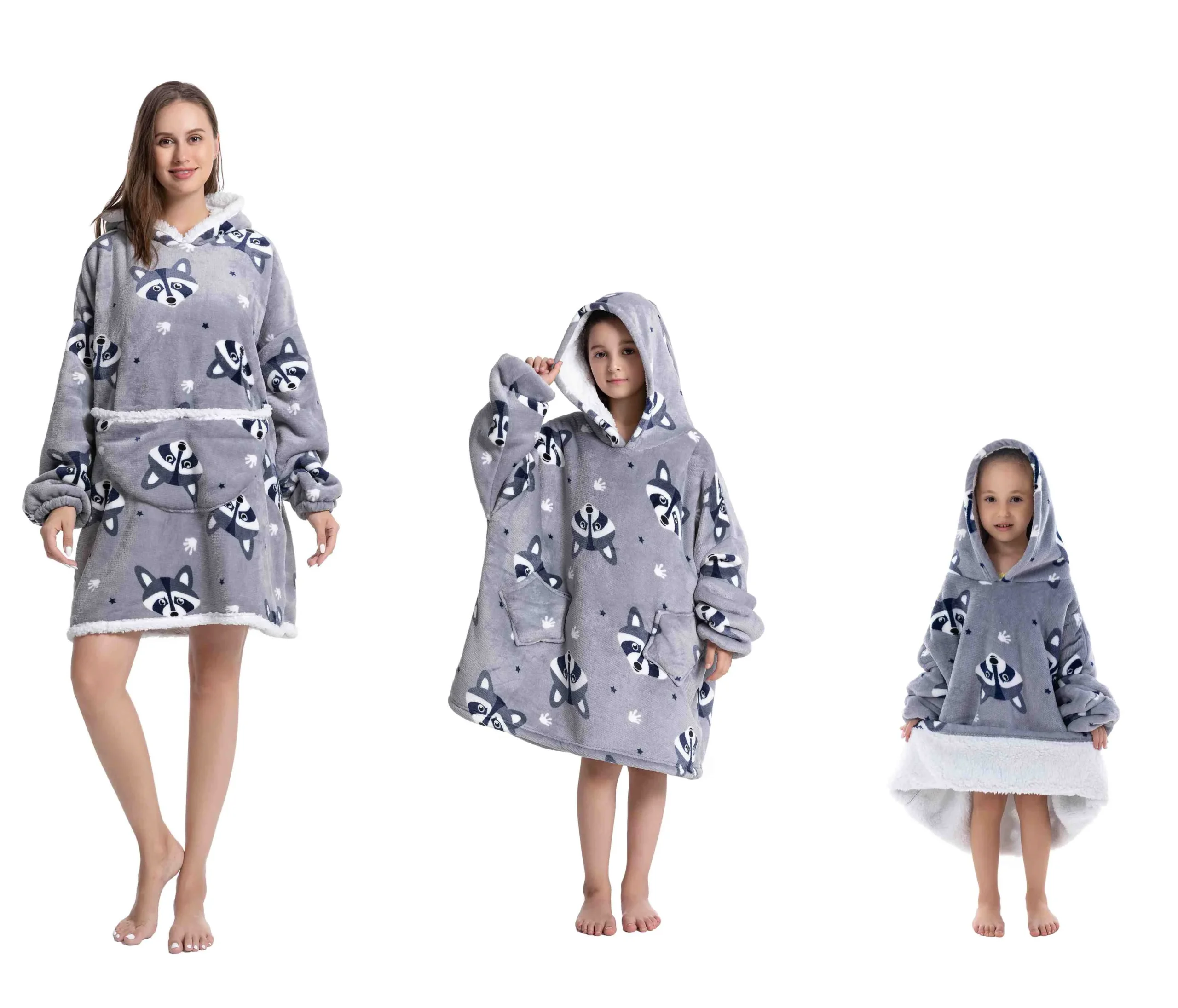 Oversized Wearable Hoodie Warm Flannel Sherpa Blanket Hoodie for Winter Men Women Pullover TV Sweatshirt - Image 30