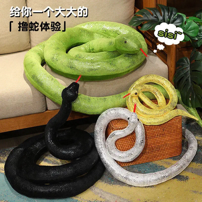 4 Colors Simulation Snakes Plush Toy Giant Long Snake Stuffed Animal Plushie Funny Tricky Friends Halloween Gift - Image 6
