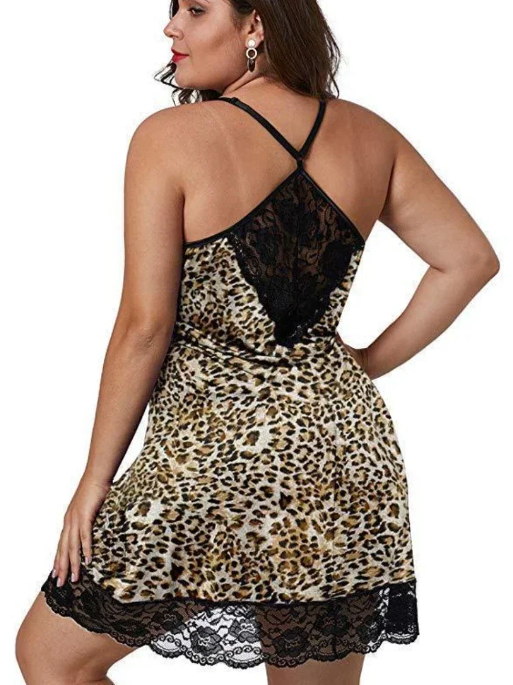8XL Plus Size Lingerie Women Lace See Through Teddy Babydoll V Neck Sleeveless Nightdress Large Size Erotic Sleepwear Pajamas - Image 2