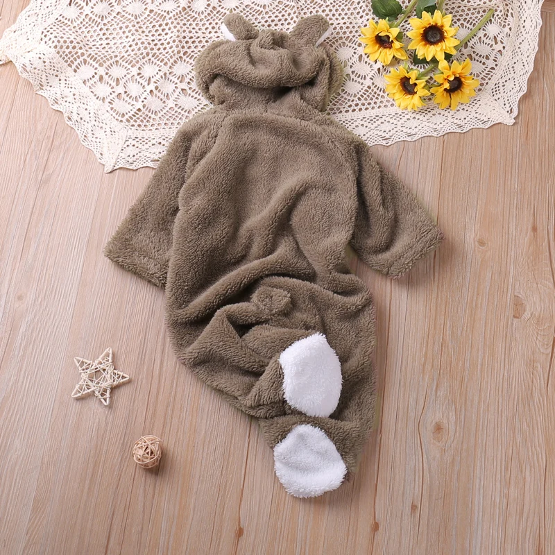 Humor Bear Autumn Cartoon Style Winter Long Sleeve Baby Boys Girls Rompers Toddler Kids Playsuit Jumpsuits Baby Clothes - Image 3