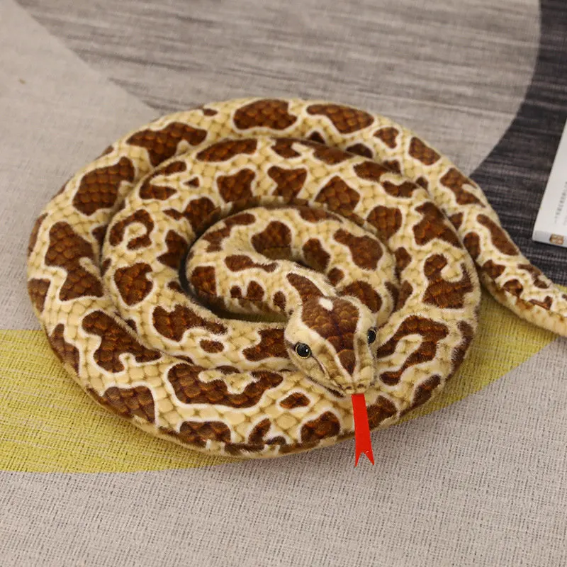 1pc 200cm Giant Snakes Plush Toy Simulation Long Golden Python Stuffed Snake Plushie Children Boys Gift Home Decoration - Image 3