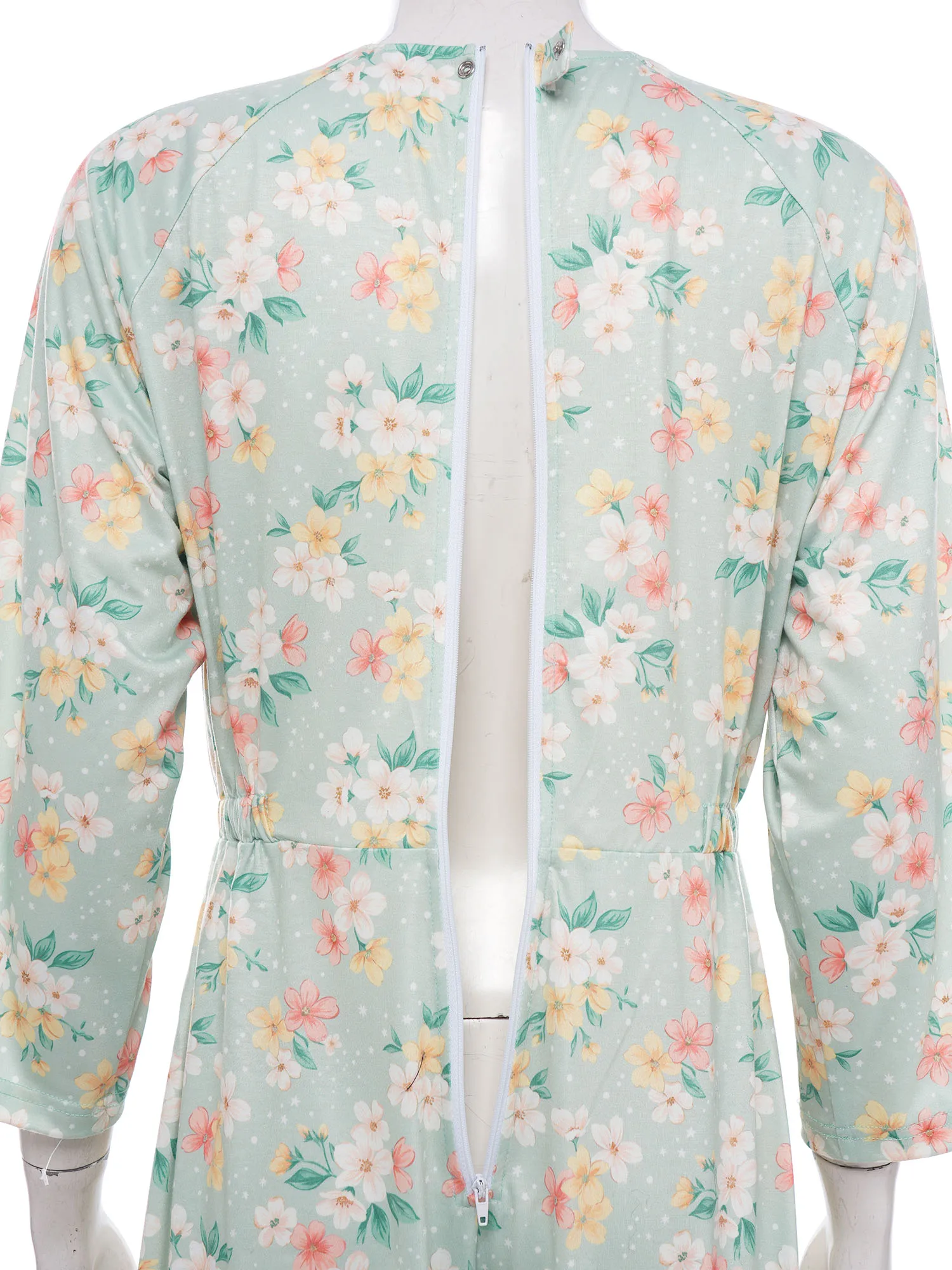 Women Elderly Alzheimer Adaptive Jumpsuit Back and Legs Zipper Print Anti-strip Rompers for Dementia Disabilities Special Needs - Image 4