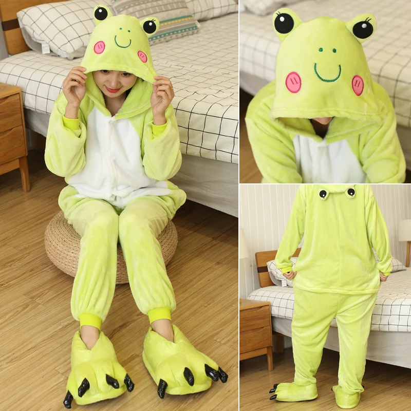 Kigurumi Unicorn Animal Pajamas Unisex Adults Frog Cartoon Onesies Pyjamas Halloween Christmas Family Party Homewear Costumes - Image 5