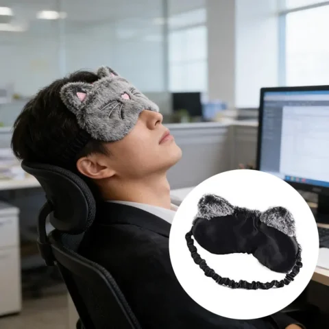 Sleeping Eye Mask Soft Plush Plush Eye Mask Funny Animal Design Lightproof Mask for Travel