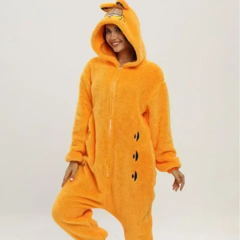 Hot Garfields Costumes Anime Onesies Cat Cosplay Pajamas Pyjamas Animal Sleepwear Jumpsuit Adults Pajama Set Gift