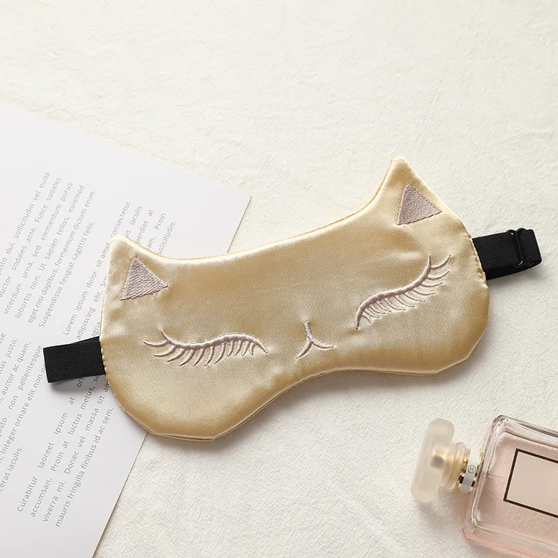 Eye Mask for Sleeping Masks for Night Cute Cat Silk Sleep Eye Cover Patch Travel Eyepatch Nap Shade Blindfold Women Eyeshade - Image 13