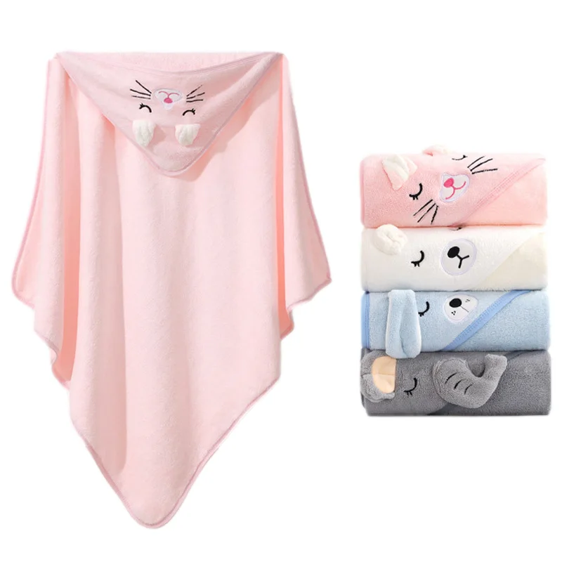 Cartoon Animal Baby Bath Towels Soft Newborn Hooded Towel Blanket Toddler Bathrobe Warm Sleeping Swaddle Wrap for Boys Girls - Image 2
