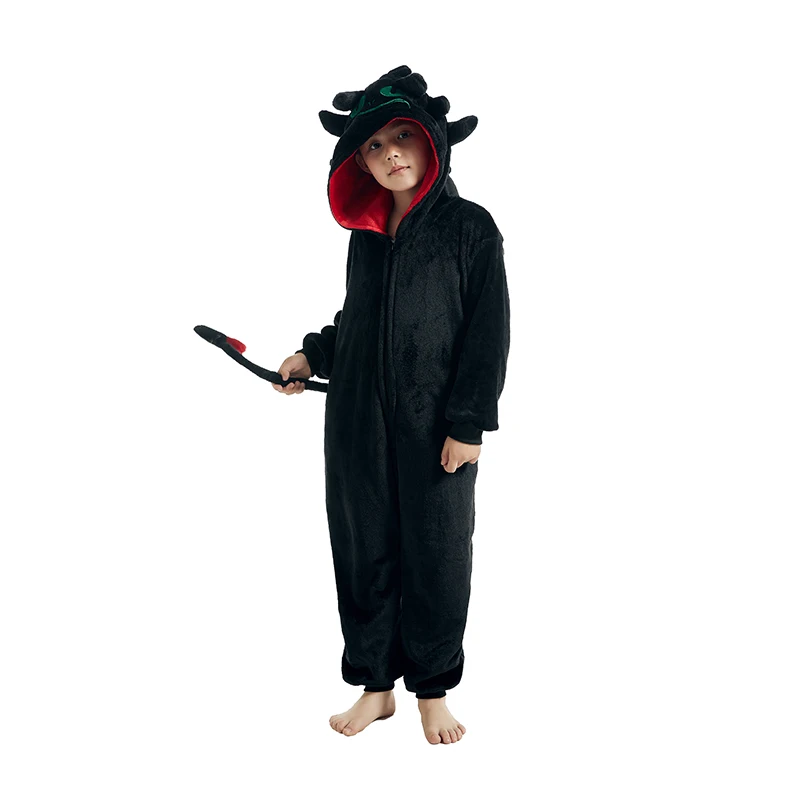 Kids Children Pajamas Toothless how to train your dragon Onesies Girls Boys Animal Cartoon Cosplay Costumes For Halloween - Image 2