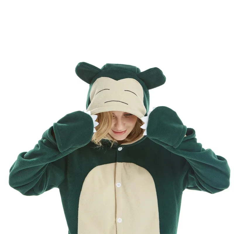 Animal Pajamas Role Playing Solid Color Hooded Adult Cosplay Cartoon Bodysuit Unisex Warm Home Clothes Jumpsuits Blue Clothing - Image 5