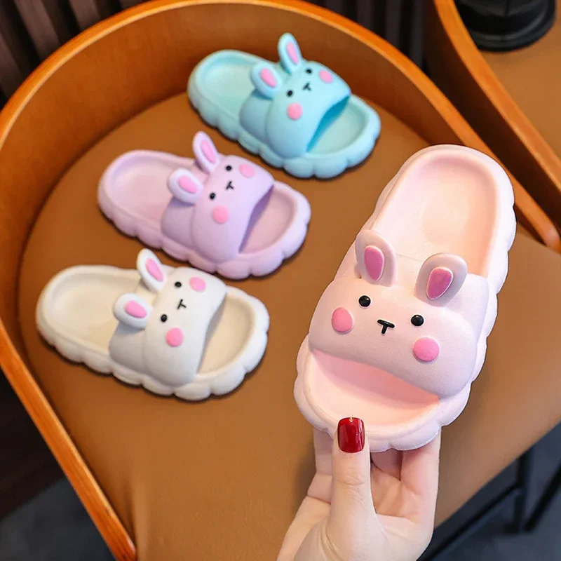 Children's Slippers Kids Summer Girls Cartoon Bunny Non-Slip Soft Soles For Children Indoor Home Boys Toddler Baby Sandals - Image 2