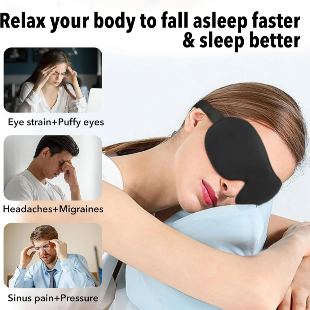 3D Sleep Mask Blindfold Sleeping Aid Soft Memory Foam Eye mask for Sleeping Travel Blockout Light Slaapmasker Eye Cover - Image 4