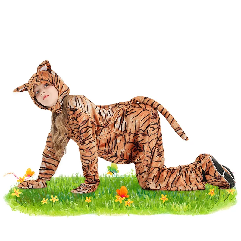 Adorable Little Tiger Costume Animal Outfit Halloween Clothes Cute Tiger Design Stage Performance Traditional Chinese Costume - Image 3