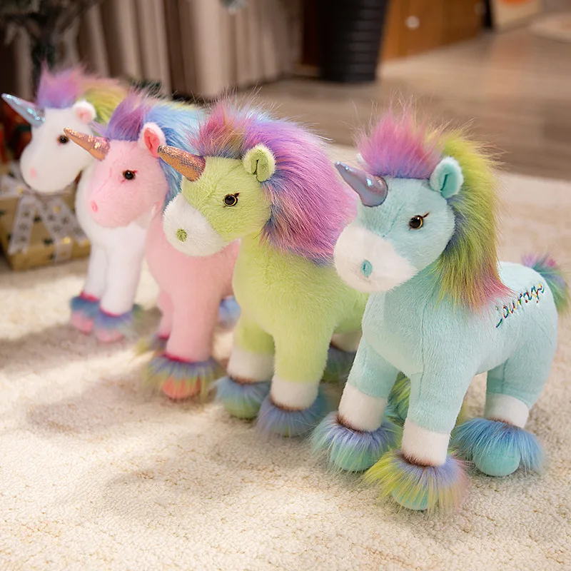 New Dazzling Color Unicorn Plush Toy Cute Stuffed Animals Rainbow Unicorn Plushies Doll Soft Kids Toy for Girls Kawaii Room Deco - Image 3