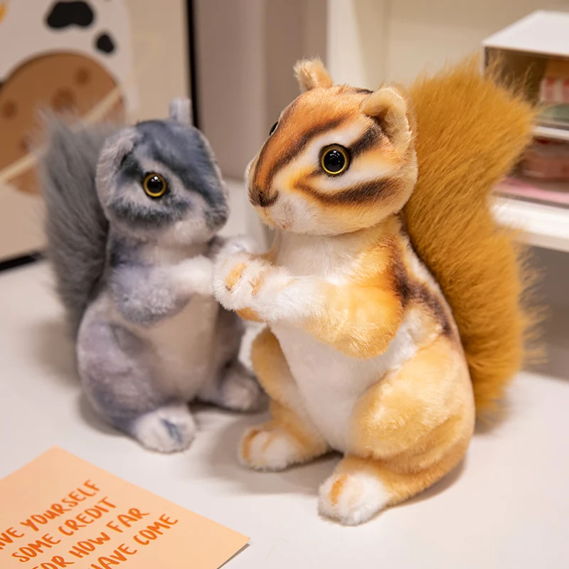 Lovely Plush Squirrel Model Decoration Soft Stuffed Cartoon Animals Dolls Home Decoration For Birthday Gift Squirrel Plushie - Image 4