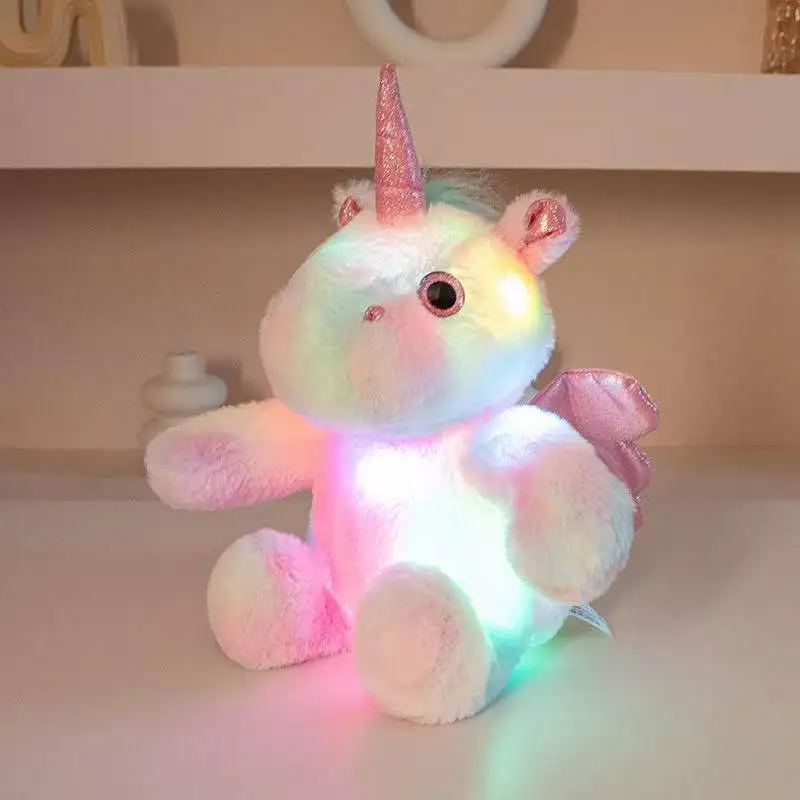 The latest luminous unicorn horse Kawaii plush toy figurine doll cartoon anime cute companion sleeping children gift doll - Image 5