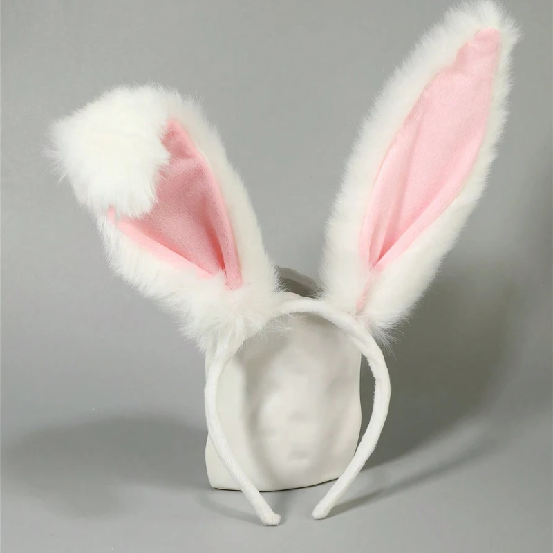 Women's Plush Rabbit Ear Headband | Faux Fur Bunny Costume Accessory - Image 7