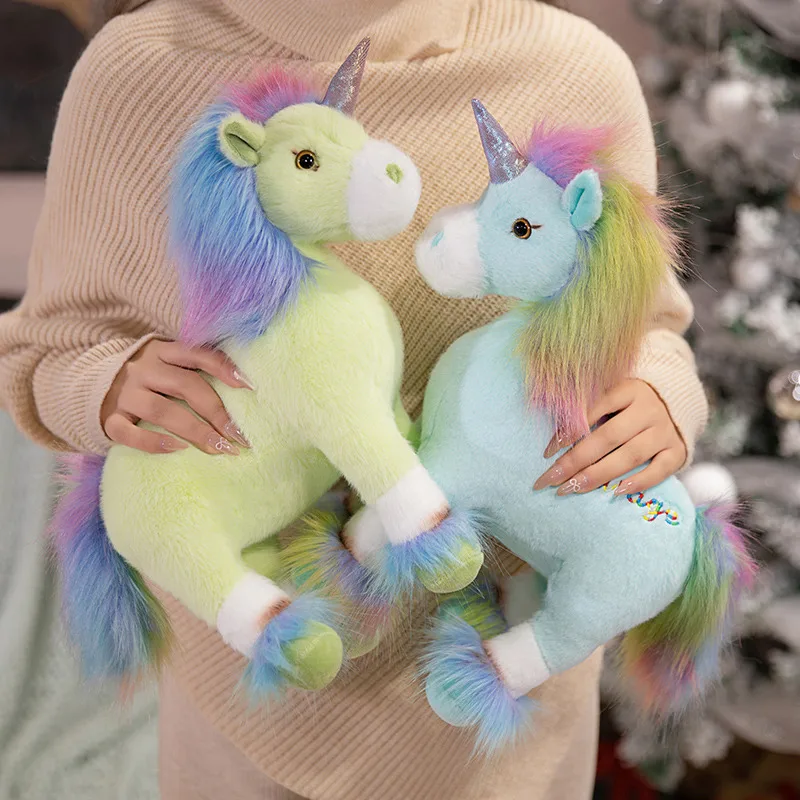 New Dazzling Color Unicorn Plush Toy Cute Stuffed Animals Rainbow Unicorn Plushies Doll Soft Kids Toy for Girls Kawaii Room Deco - Image 5
