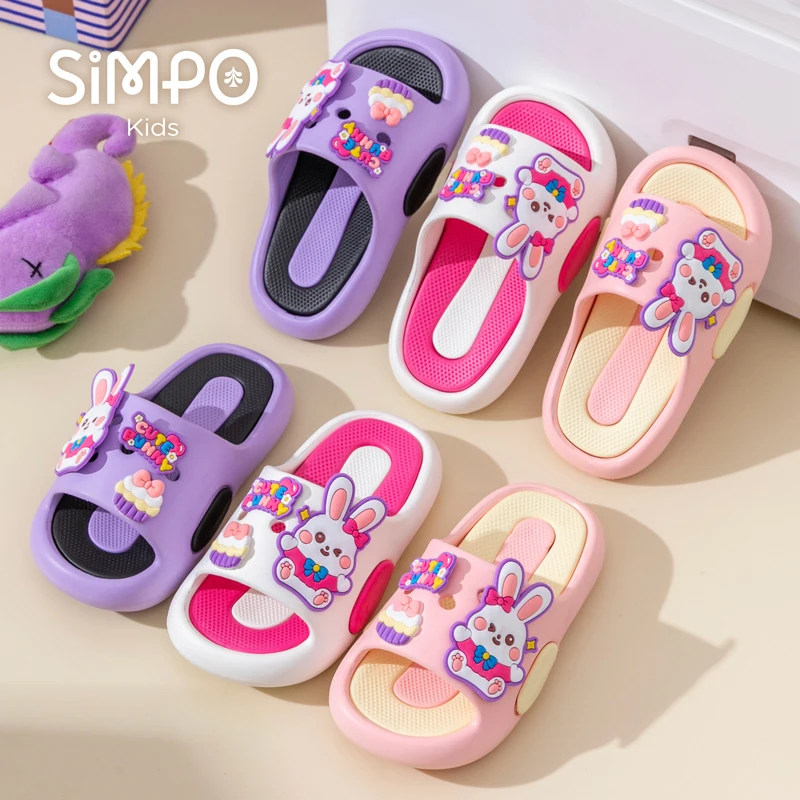 Cute Bunny Children's Home Slippers Girls' Summer Footwear Beach Sandals For Kids Thick Sole Soft Non-slip Home Bathroom Shoes - Image 4