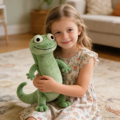 Green Lizard Tom Simulation Animal Soft And Comfortable Plush Doll Sleep Companion Toys Sofa Hug Pillow Bedside Ornament Gifts