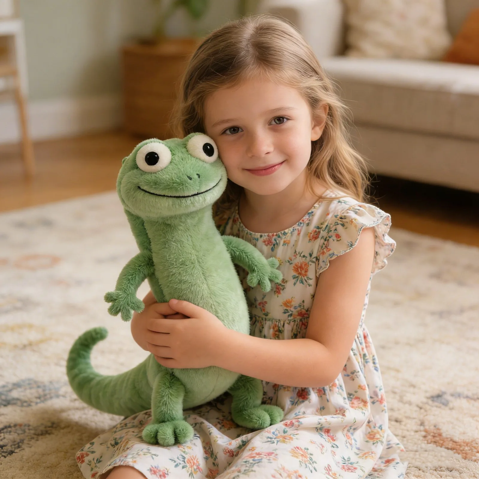 Green Lizard Tom Simulation Animal Soft And Comfortable Plush Doll Sleep Companion Toys Sofa Hug Pillow Bedside Ornament Gifts