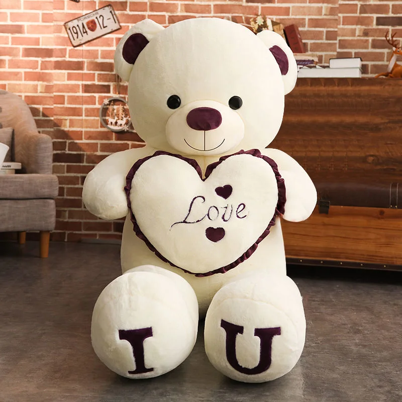100cm Big I LOVE YOU Bear Plush Toy Lovely Huge Stuffed Soft Bear Doll Lover Bear Kids Toy Birthday Gift For Girlfriends - Image 4
