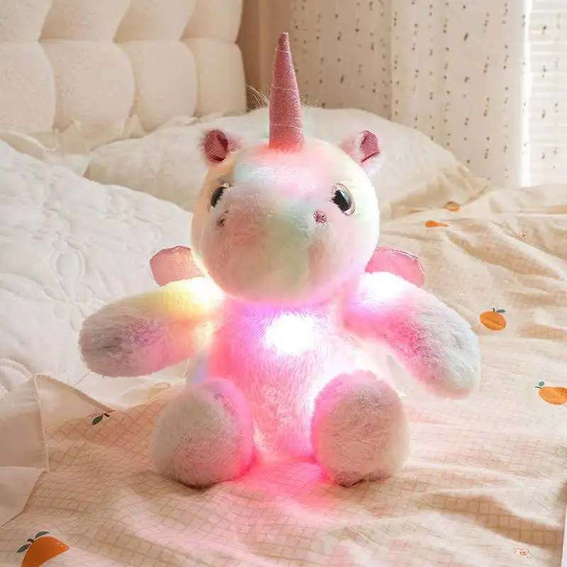 The latest luminous unicorn horse Kawaii plush toy figurine doll cartoon anime cute companion sleeping children gift doll - Image 6