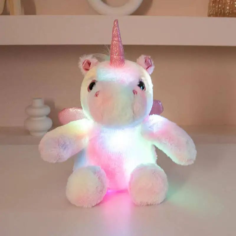 The latest luminous unicorn horse Kawaii plush toy figurine doll cartoon anime cute companion sleeping children gift doll - Image 4