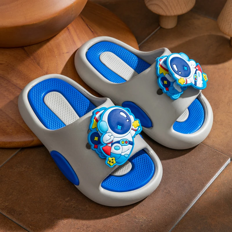 Cute Spaceman Slippers With Rotating Charms Lightweight Thick Sole Breathable Soft Sole Open Toe Slip On Children's Sandals - Image 9