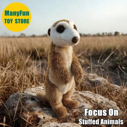 Realistic Meerkat Plush Toy – Soft Stuffed Animal, Lifelike Suricate Plushie & Kids Gift