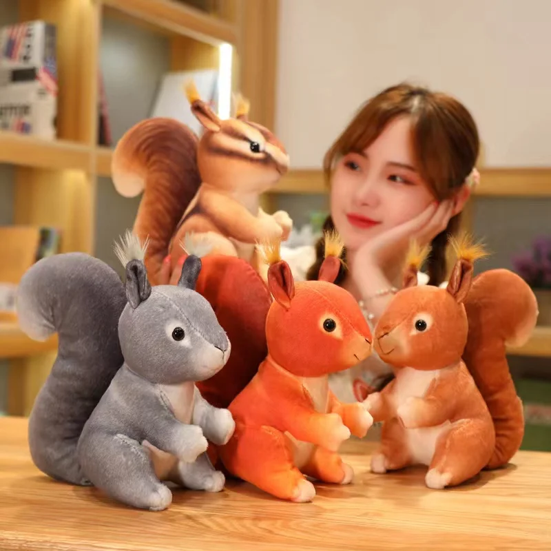 25cm Imitation Cute Squirrel Plush Toys Soft Stuffed Cartoon Animals Dolls Home Decoration For Birthday Gift - Image 2