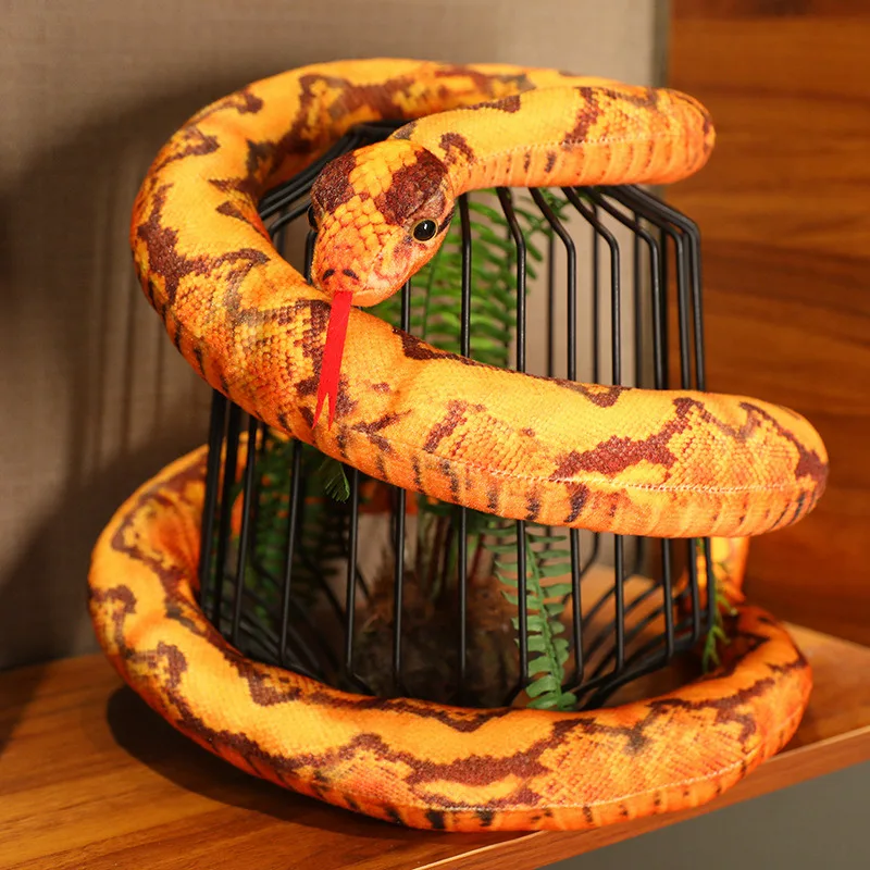 Hot Simulated Long Snakes Plush Toy Giant Lifelike Python Stuffed Snake Plushie Children Boys Funny Birthday Gift Home Decora - Image 2