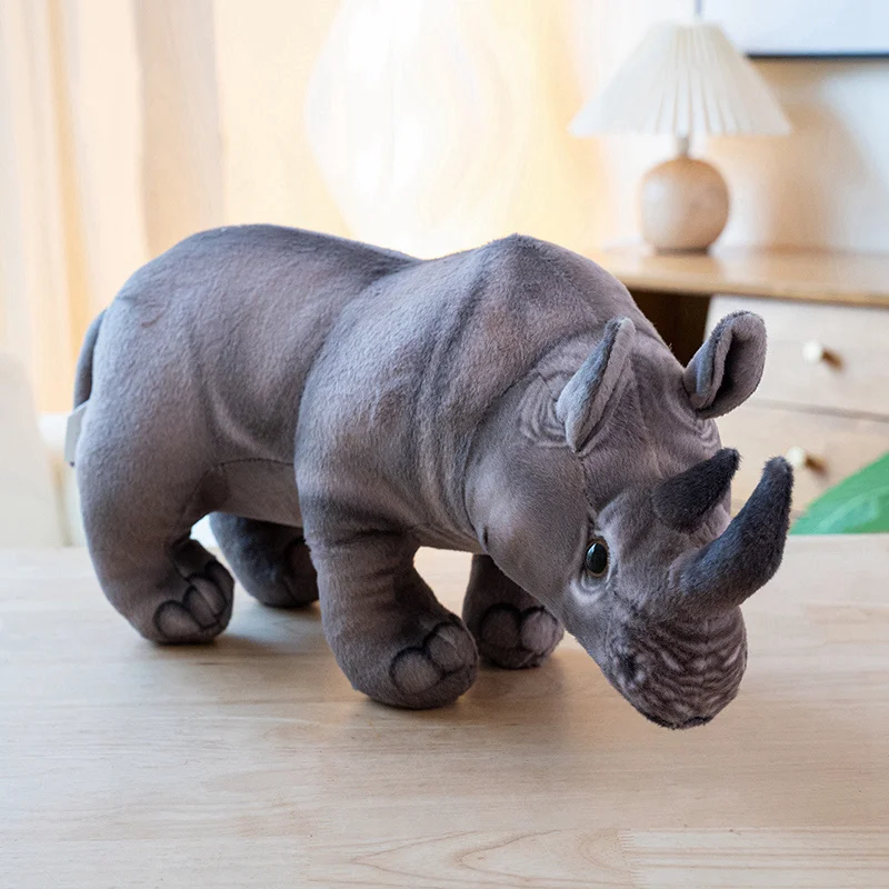 30cm Realistic Looking Stuffed Animal Elephant Hippo Rhino Plushies Soft Toys Zoo Souvenir Plush Toy Boy Birthday Gift - Image 6